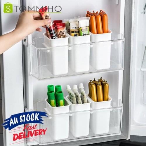 STOMMIHO Refrigerator Sort Storage Box Food Container Kitchen Chopstickes Utensils Holder Bathroom Toothbrush Organizer