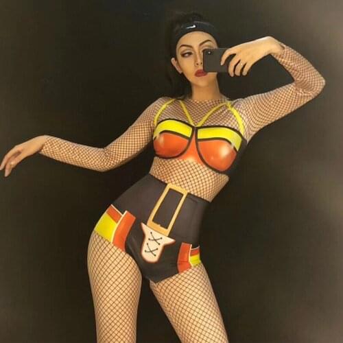 Jazz New Ds Jumpsuit Stage Costumes Bar Sexy DJ Dancer Female Singers Bodysuit Cantante Jazz Costumes Performance Hiphop Clothes