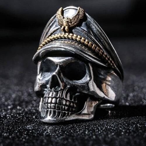 Classic Gothic Skull Men Ring Anniversary Ring Black Punk Rock Rings for Women Fashion Jewelry Anillos Mujer Wholesale F5X291