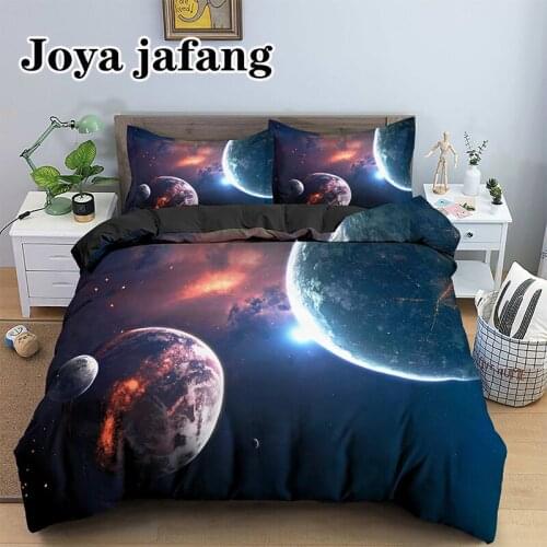 Bedroom Decor New Fashion 3D Space Printing Pattern Bedding Sets Comforter Cover with Pillowcase 2/3 Pcs US/AU/EU/UK Single/Twin