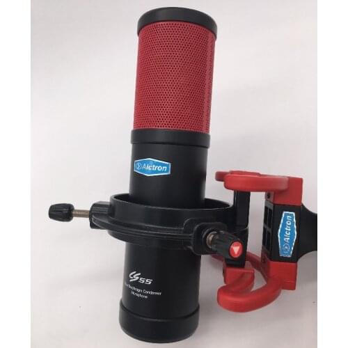 Alctron CS55 large diaphragm condenser recording microphone for studio, recording and stage performance with shock mount