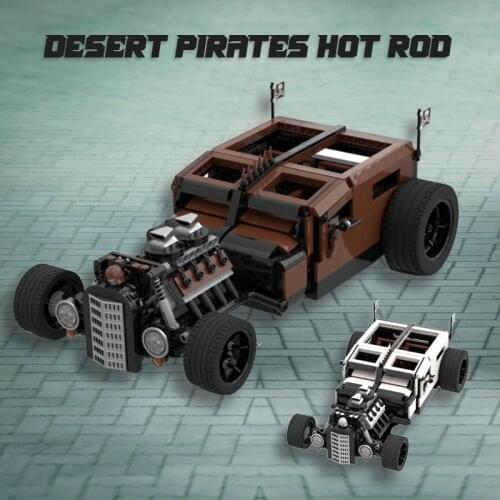 Surpercar Off-Road MOC Building Blocks Bricks Vehicle Steampunk Mechanical Desert Viking Pirates Hot Rod Car DIY Toys Kid Gift