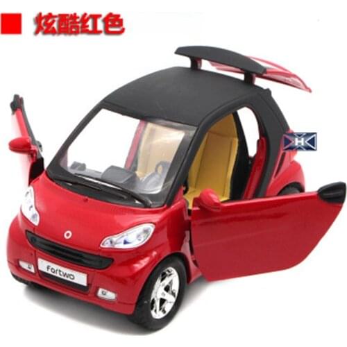 Mercedes-Benz smart alloy car model with sound and light to open the door cute boy car toy childrens birthday gift