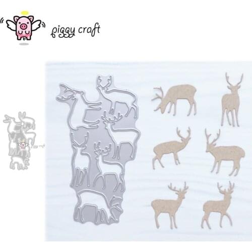 Piggy Craft metal cutting dies cut die mold Christmas deer decoration Scrapbook paper craft knife mould blade punch stencils die
