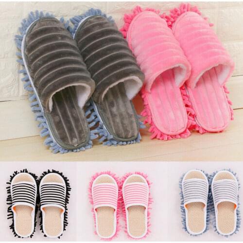 Washable Microfiber Dust Mop Slippers Lazy Quick House Floor Cleaning Shoes Home Shoes