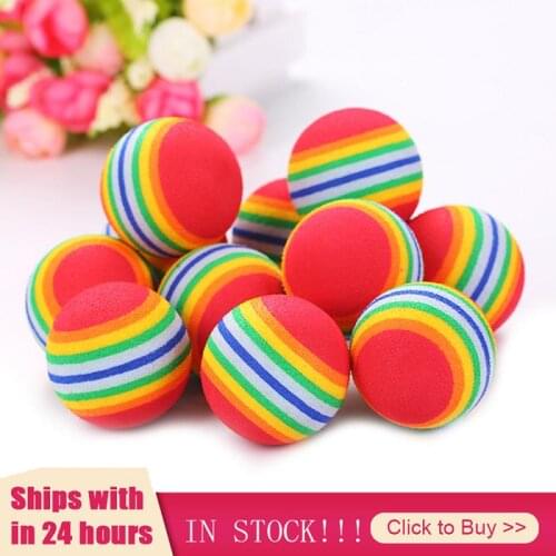 1/3/5PCS Rainbow EVA Pet Toys Ball Interactive Rattle Scratch EVA Ball Training Balls Pet Toys Cat Dog Play Chewing Supplies