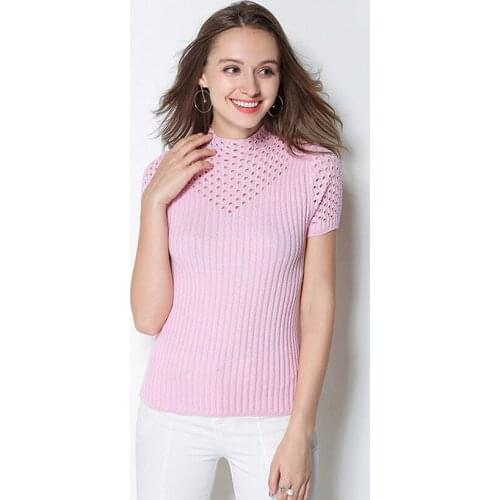 GABERLY Soft Cashmere Short Sleeve Sweaters and Pullovers Women Spring Autumn Jumper Sweater Female Top Knitted Brand