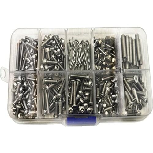 Stainless Steel Screw Box Set for 1/10 Axial SCX10 II 90046 90047 RC Cars