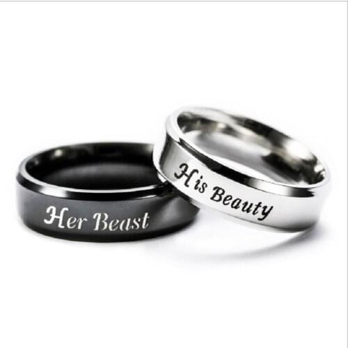 New fashion stainless steel ring love simple style lettering couple ring trinket