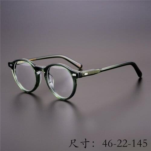 New Arrive Vintage Acetate Eyeglass Frame Miltzen Hand Made Women Men Classical Round Style High Completed Original Quality