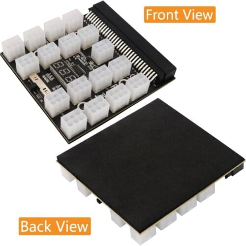 Upgrade Version ATX 17x 6Pin Power Supply Breakout Board Adapter Converter 12V for Ethereum BTC Mining