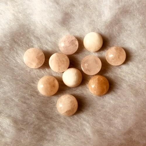 Wholesale 2pcs/pack Natural Pink Morganite Beryls Bead Cabochon 10mm Round Gem stone Loose Cabochon Ring Face