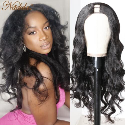 Nadula Hair 4X1 U Part Wig Human Hair Body Wave Glueless Human Hair Wigs Brazilian Virgin Hair Wigs Invisible Hair Line