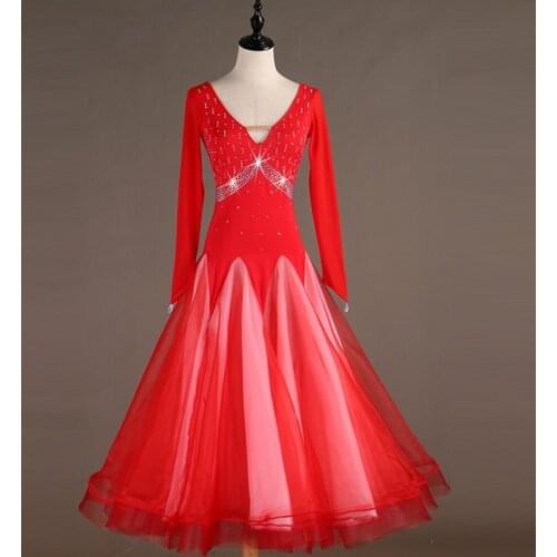 Standard Ballroom Dance Dresses Women 2019 New Design Waltz Dancing Skirt Adult 4 Color Waltz Ballroom Competition Dress women