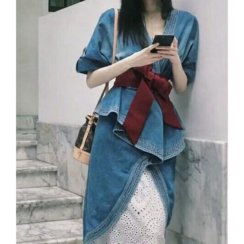 Hot Decorated Waist Belt Korean Wild Silk Ribbon Cloth Belt Lady Wide Waist Fabric Belts Fashion Dual-use Silk Scarf Waistbands