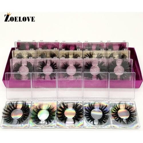 Fluffy Mink Lashes Wholeslae False Eyelashes 25mm Mink Eyelashes Bulk Fuax Cils Long Fake Lashes In Bulk 5D Eye Lash Vendors