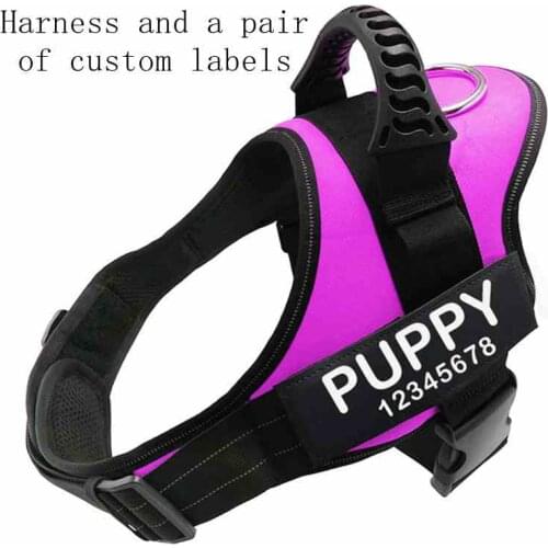 Adjustable Customizable Dog Harness Reflective Dog K9 Vest With Custom ID Tag Labels Sticker Dogs Pet Supplies Dropshipping