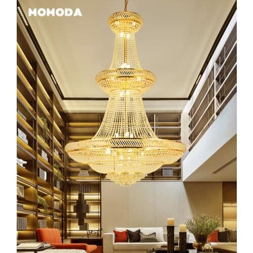 Luxury LED Chandeliers European Style Modern Crystal Iron Gold Lamps Lustre Decor Bedroom Living Room Staircase Lights Fixture