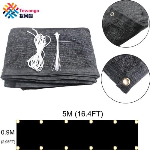 Tewango Custom Size Home Balcony Privacy Screen Fence Black Network Deck Shade Sail DIY Backyard Porch Net UV Block 0.9mx5m