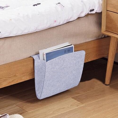 Cute Bear Felt Bedside Storage Bag Bedroom Storage Organizer Magazine Pouch Tissue Box Finishing Bags Wall Phone Holder Pocket