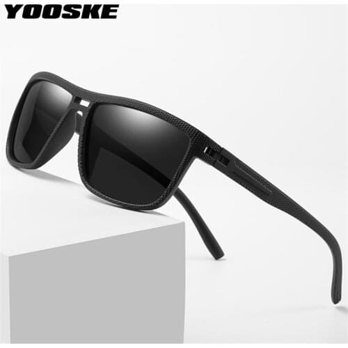 YOOSKE Vintage Polarized Sunglasses Men Double beam Spring leg Black Driving Sun Glasses Male Famous Brand Retro Eyewear UV400