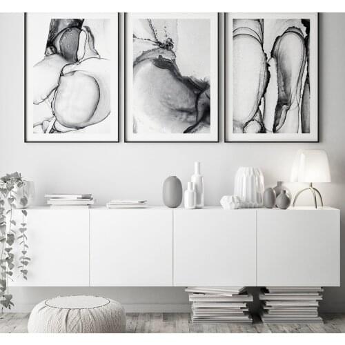 Modern Abstract Painting Vertical Posters On The Wall Black and White Prints for Home Design Picture for Interior Loft Frameless