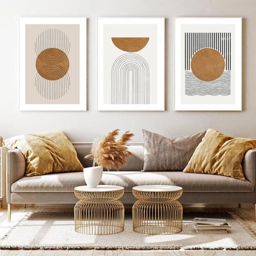 Moon Sun Ocean Canvas Painting Modern Abstract Landscape Poster Simplicity Print Contemporary Art Wall Picture Living Room Decor