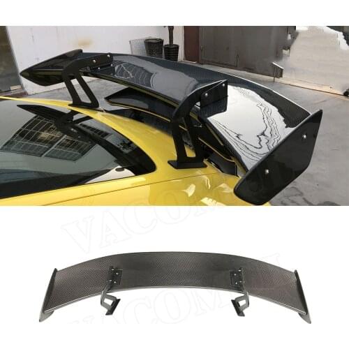 Dry Carbon Fiber Rear Trunk Boot Tail Spoiler Double-Deck Wing Lip for Porsche Cayman 718 987 997 998 981 911 Boxster GT4
