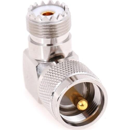 UHF SO-239 Female To UHF PL-259 Male Right Angle 90 Degree RF Connector