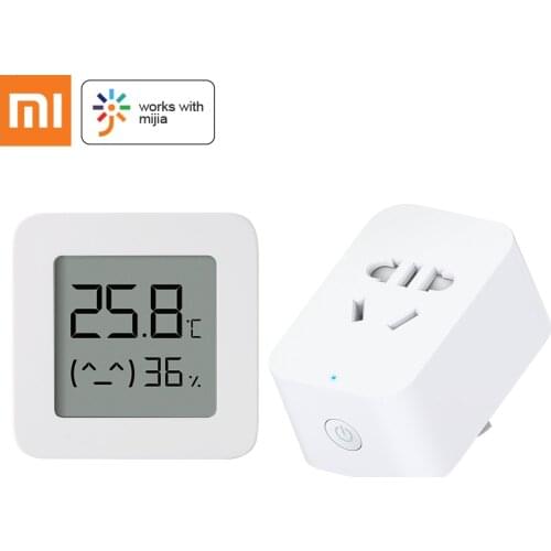 Bundle Sale Xiaomi Mijia Smart Socket Plug 2 Bluetooth Gateway Version Smart Linkage Mijia Bluetooth Thermometer 2