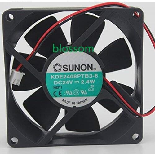 8CM 8025 KDE2408PTB3-6 24V 2.4W 2wire Fan 6months Warranty