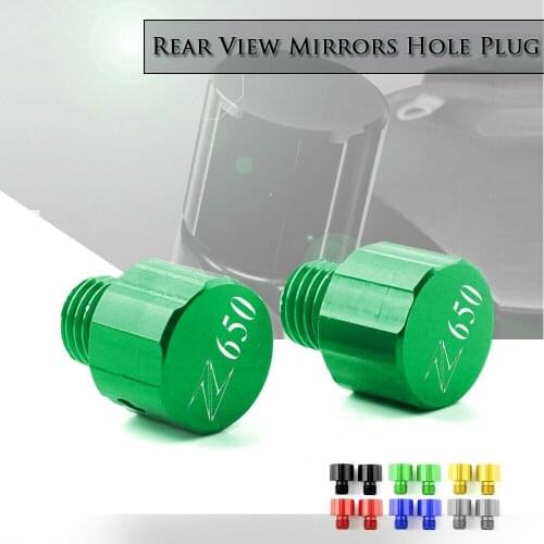 Motorcycle CNC M10*1.25 Mirror Hole Plug Screw Bolts Covers Caps Clockwise For for KAWASAKI Z650 Z 650 2017-2019 Z900 Z1000
