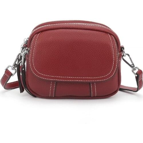 Genuine Leather Crossbody Bags For Women Casual Shoulder Messenger Bag Cowhide Pouch Fashion Purses And Handbags Female Phone