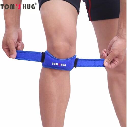 1 Pair Adjustable Patella Guard Protector Knee Brace KneePad Toms Hug Brand Anti Falls Injury Bandage Patella Support Blue