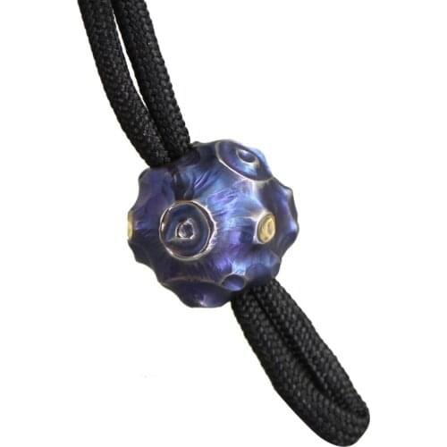 1PC Meteorite Shape Multicolor Titanium Alloy Knife Beads Lanyard Pendant Handmade Original Solid Pendant Umbrella Rope EDC Tool
