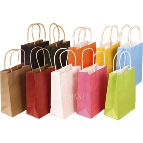 100PCS ROCOHANTI Brand Custom Printed Gift Kraft Paper Bags / Shopping Bag / Packing Bag with Fedex Express Fast Free Shipping