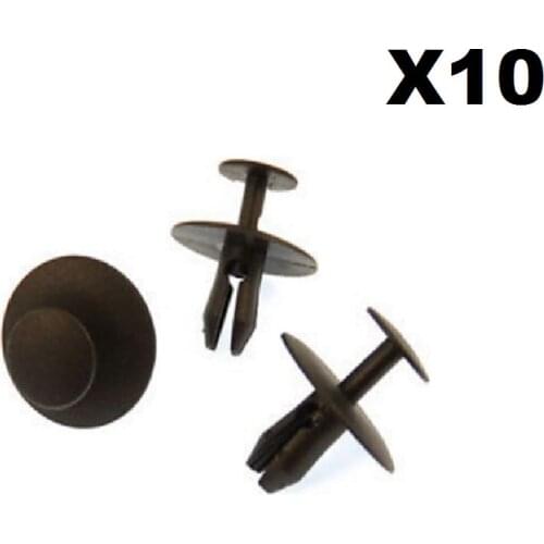 10x For Citroen Plastic Rivet Clips- Trim Clips Fasteners for Bonnet, Bumper, Grille