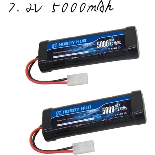 2PCS 7.2V 5000mAh Ni-MH battery for RC toys tank car Airplane Helicopter With Tamiya Connectors