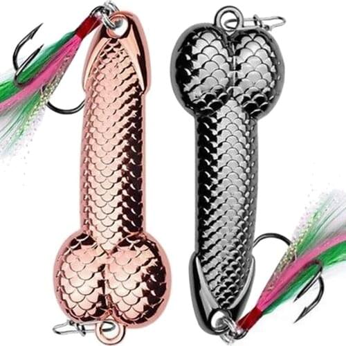 2 Pcs Fishing Lures Tackle Hook Dick Spinner Spoon Pike VIB Wobble Tackle Hook (Gun Black 21G & Rose Gold 21G)