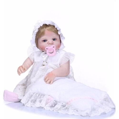 23inch Full Silicone Body Reborn Baby Doll Toys Lifelike 55cm Princess Newborn Girl Babies Doll kids birthday play house baby