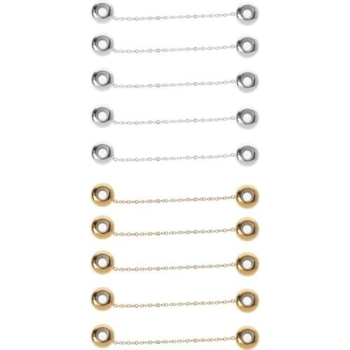 5Pcs Safety Chain Rubber Insert Stopper Spacer Beads For Snake Chain Bracelets Add-a-Bead Bracelets DIY Jewelry Findings