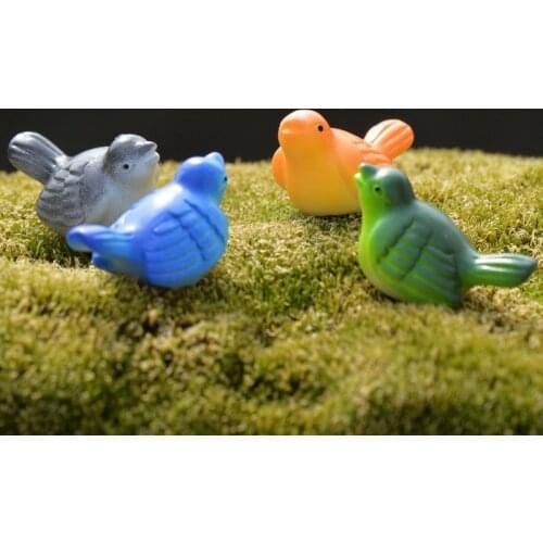 5PCS Simulation Parrot Bird Figurine Animal Model Home Decor Miniature Fairy Garden Decoration DIY Accessories Modern Statue