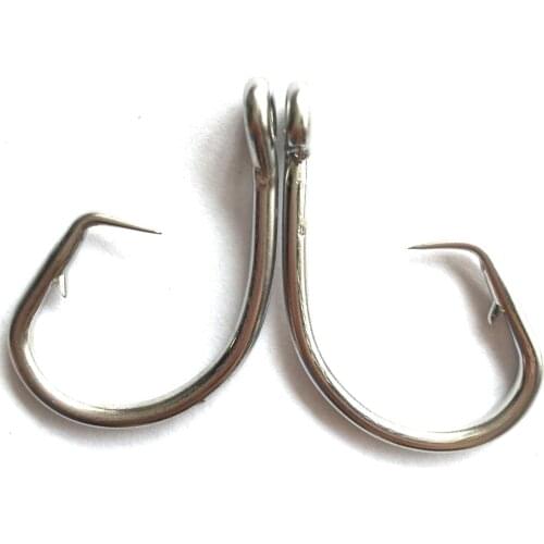 50pcs 10/0 Mustad Tuna Circle Fishing Hook Stainless Steel Tuna Circle Fishing Hook Barbed Hook For Fishing