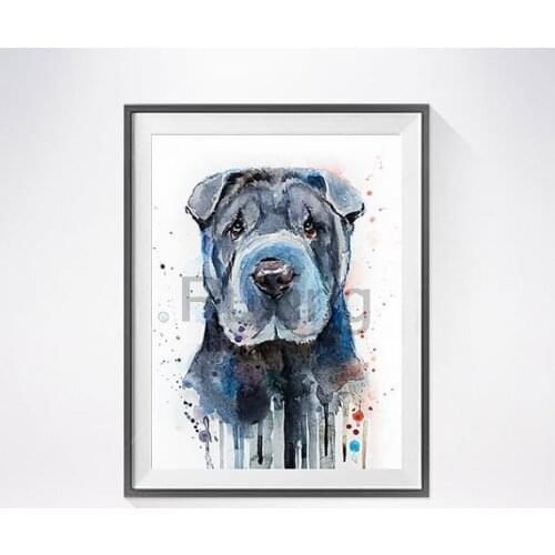 DIY 5D Diamond painting Splashing ink painting"dog head"round/Square Diamond mosaic embroidery Cross stitch Home Decoration gift
