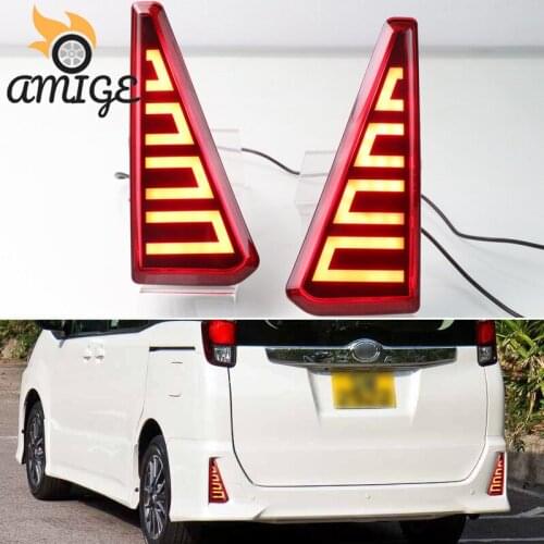 Car LED Bumper Lights For Toyota NOAH VOXY 80 Series Taillights Rear Fog Lamp Brake Light 12V Reflector Reverse Lamps