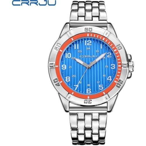 CRRJU Fashion Casual Mens Watches Luxury Brand High Quality Quartz Watch Men Waterproof Wristwatch Relogios Masculino