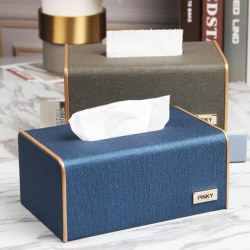 European Style Multifunctional Leather Drawer Box Living Room Home Simple Desktop Coffee Table Remote Control Storage Box