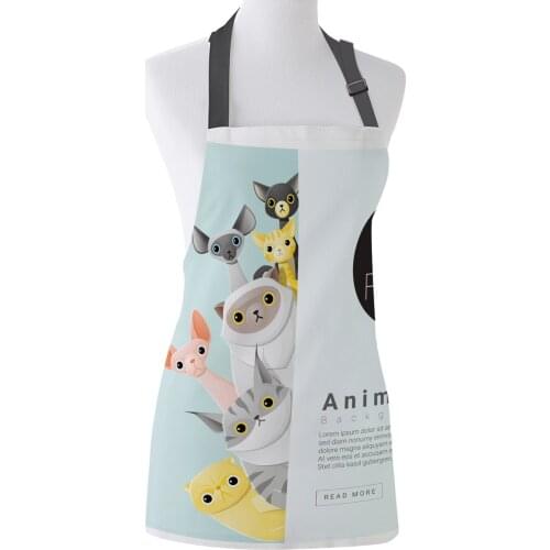 Animal Cat Canadian Hairless Cat Apron Adult Kids Bibs Home Cooking Baking Restaurant Kichen Aprons for Woman Cleaning Apron