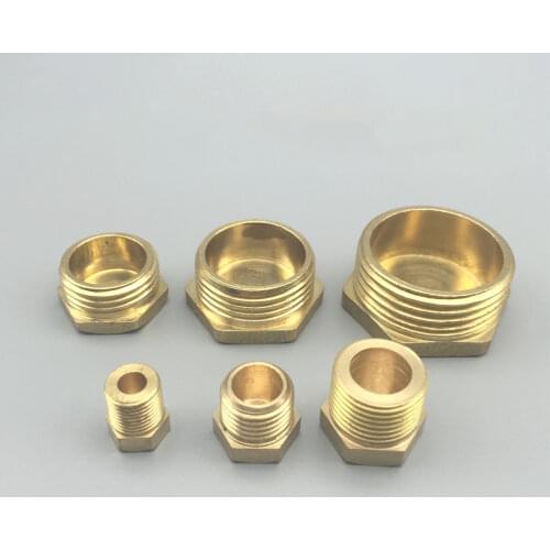 1/8" 1/4" 3/8" 1/2" 3/4" NPT Male Hex End Plug Brass Pipe Fitting Water Gas Oil 150 PSI For Pressure Gauge