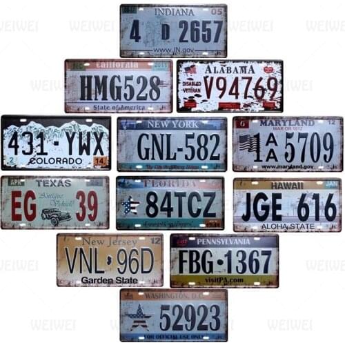 Motorcycle Metal Sign Text Coding License Plate Garage Tin Sign Home Decoration Vintage 15x30 Iron Plaque Room Decor Wall Art